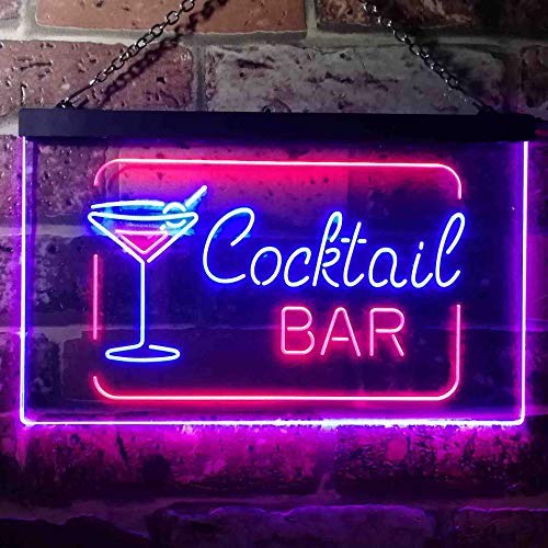 Cocktail Bar Dual LED Neon Light Sign